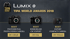 TIPA awards for LUMIX G9, GH5S & TZ220 cameras