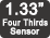 Sensor 4/3 inci (1,33 inci) 17MP