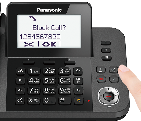 Dedicated Call Block Button on
the Base unit
