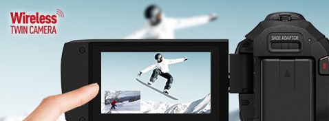 « Twin Camera sans fil »
Transformez votre HX-A1 en caméra auxiliaire