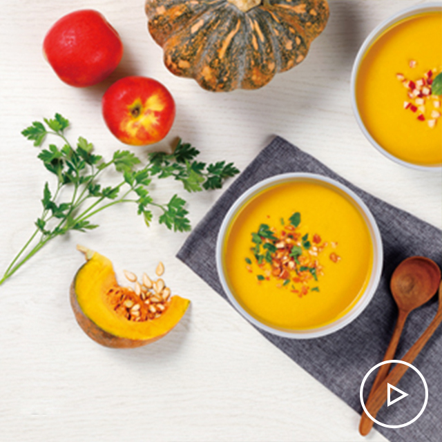 Silky apple pumpkin soup See more