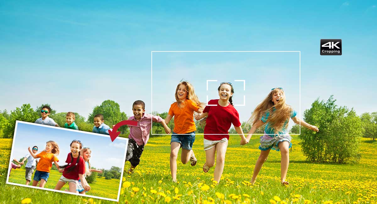 الاقتصاص بدقة 4K داخل الكاميرا