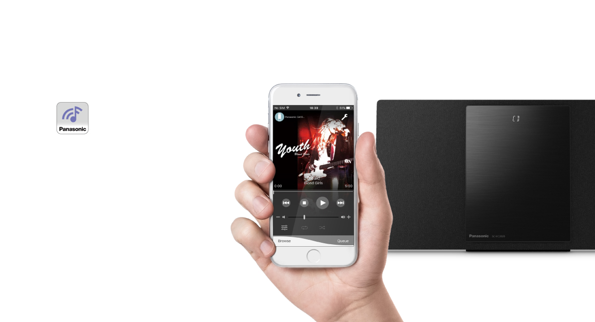 Neu gestaltete Panasonic Music Control App
