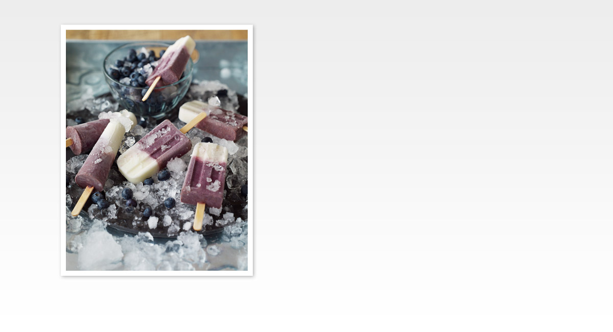 Blueberry Vanilla Yogurt Popsicles