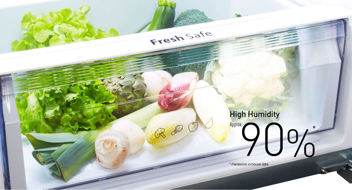 Moisture-retaining
Fresh Safe vegetable case
