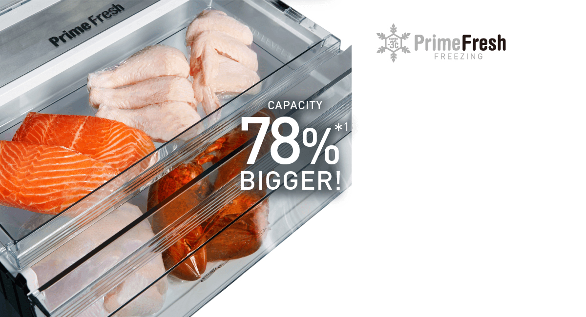 Experience 7 days*² freshness with bigger Prime Fresh!