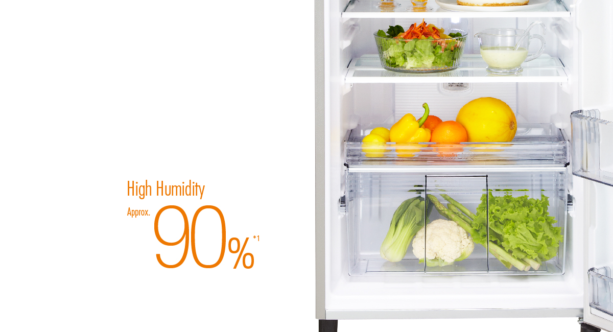 Moisture-retaining
Fresh Safe vegetable case