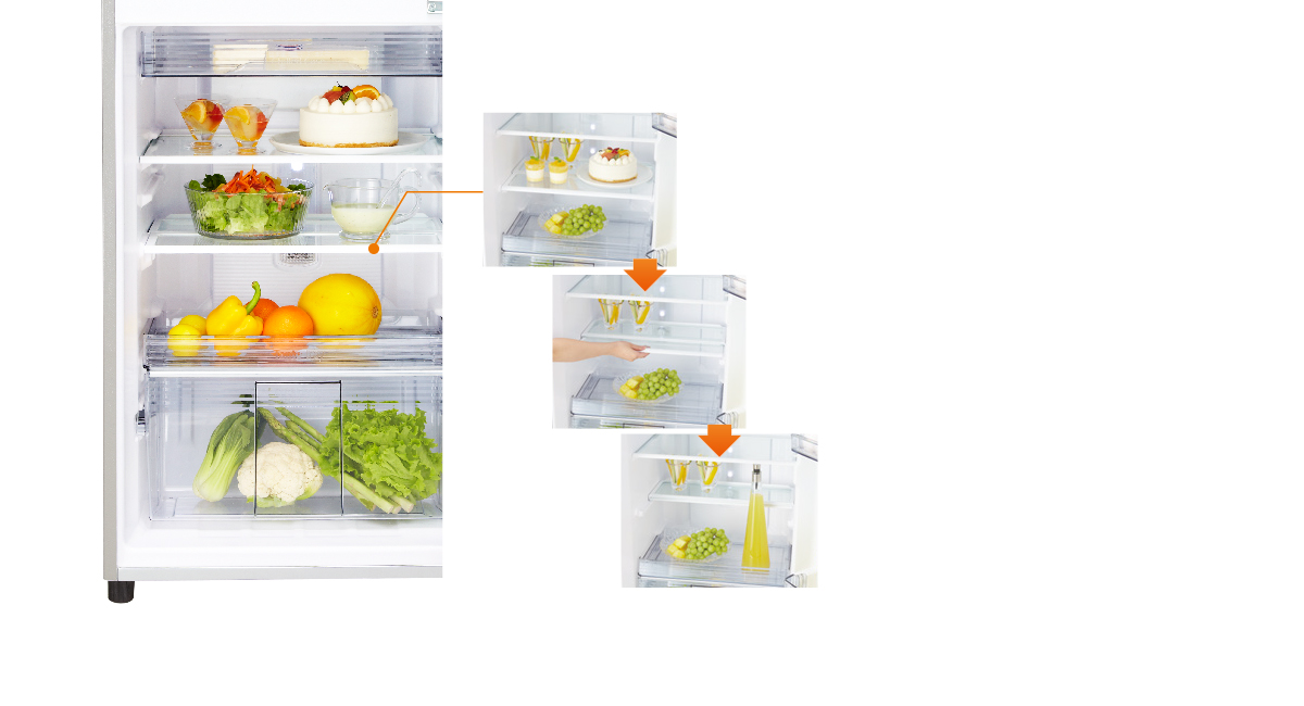 Foldable 1-2 glass shelf