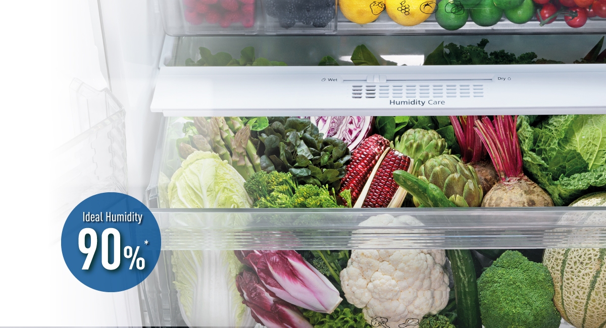 Controls humidity
to keep vegetables fresh