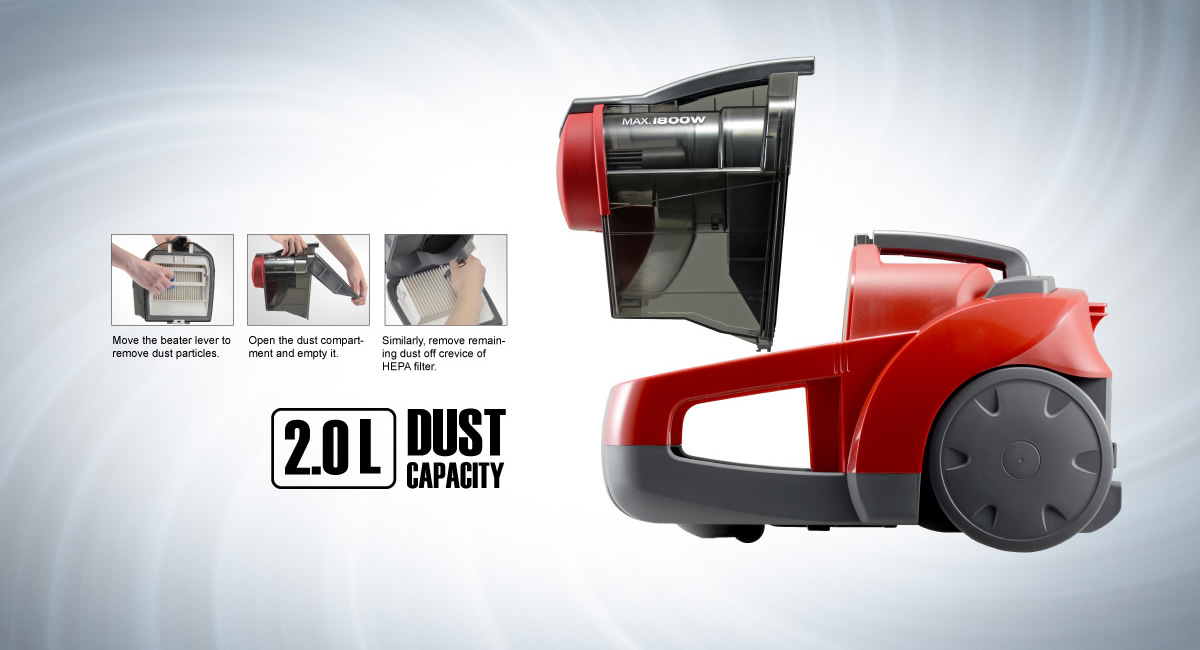Easy To Empty Dust Compartment