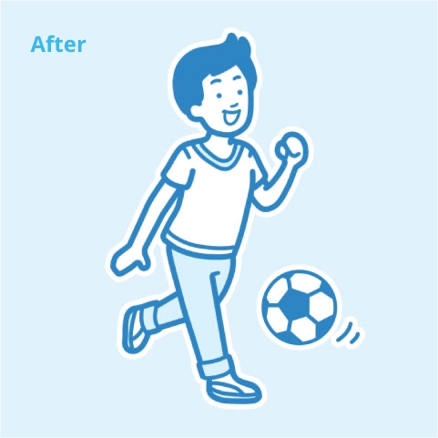 An illustration of a boy playing football