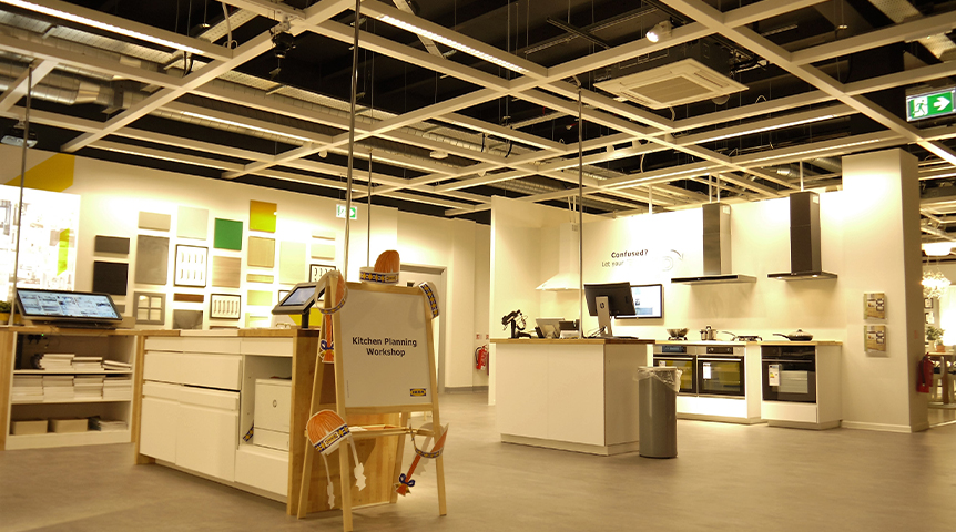 An image of an IKEA click and collect store