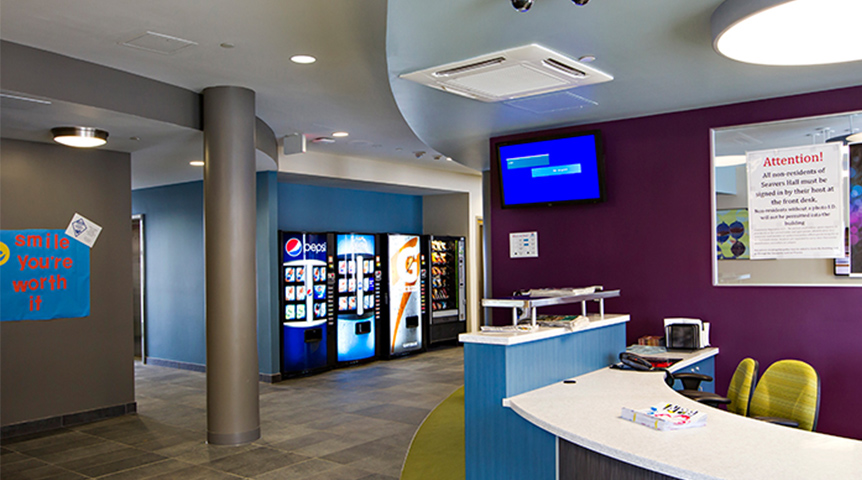 An image of Shippensburg University interior installed with a Panasonic 4-way cassette air conditioner
