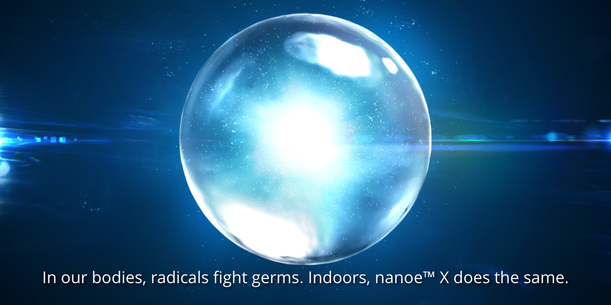 Di tubuh kita, radikal melawan kuman. Di dalam ruangan, nanoe™ X melakukan tugas yang sama.