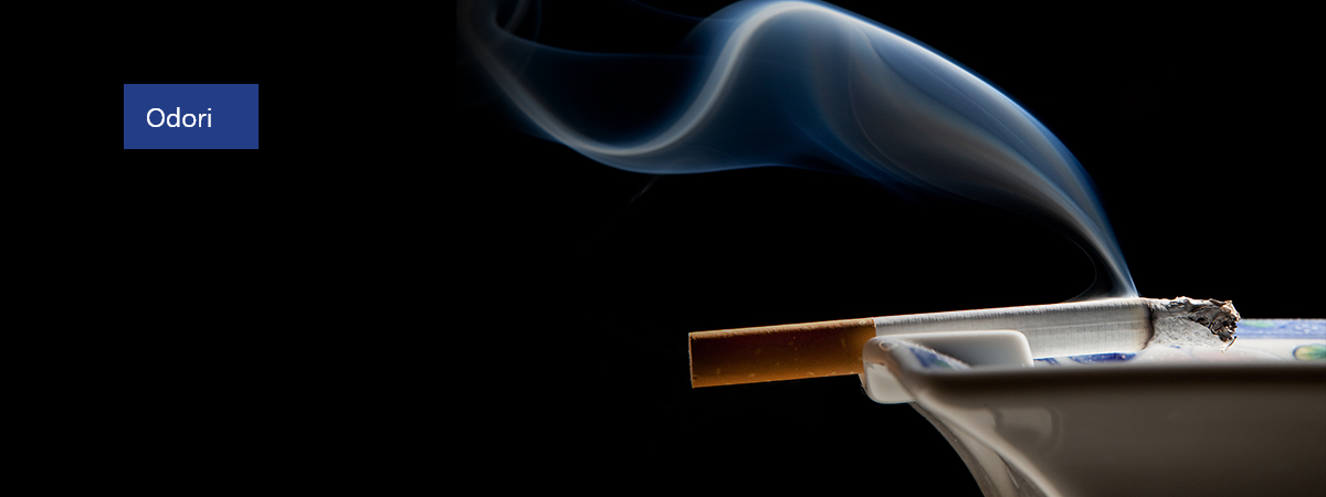 L'immagine illustra l'odore di sigaretta