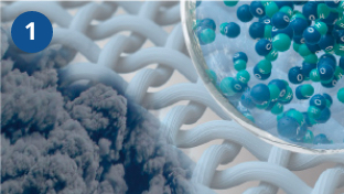 nanoe™ X mencapai bau yang menempel pada kain