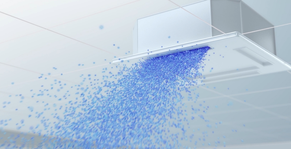 A simulation image of how nanoe™ X is being sprayed.