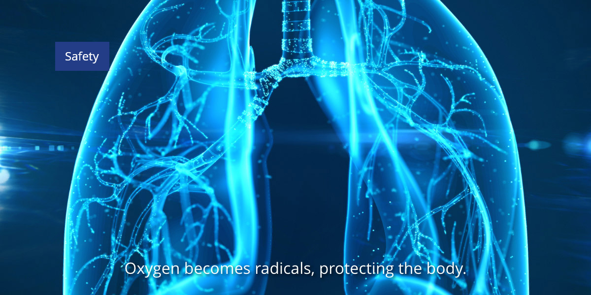 Oxygen becomes radicals, protecting the body.