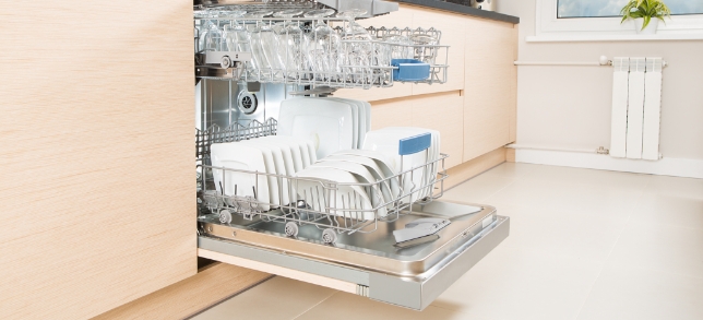 A photo of a dish washer installed in the kitchen
