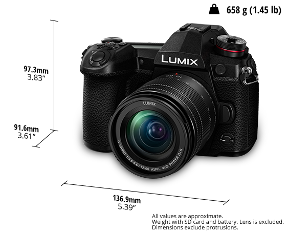 LUMIX Compact System (Mirrorless) Camera DC-G9 with 12-60mm LUMIX Lens