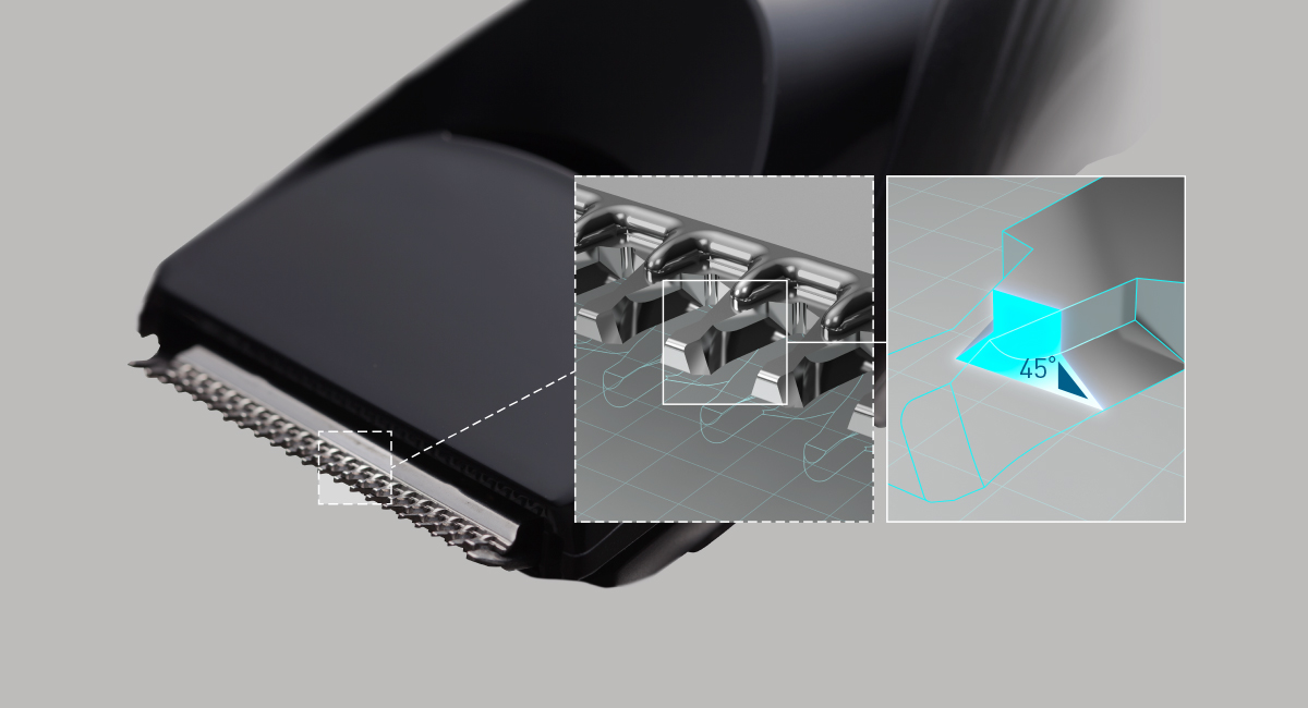 Precision cutting with
45° Blade