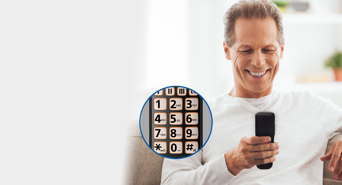 Botones y carácteres de gran tamaño