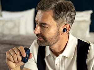 Man wearing earphones