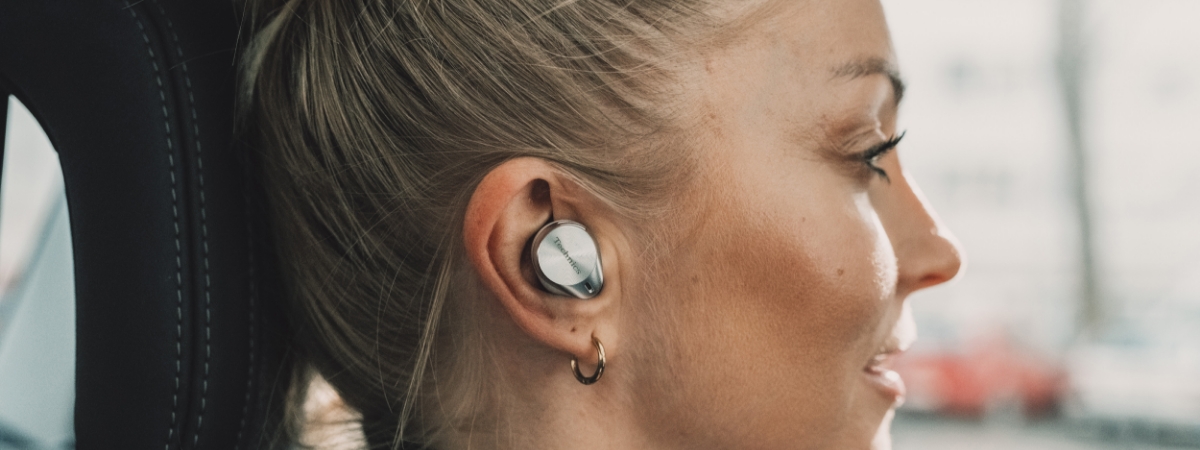 Female working out with earphones