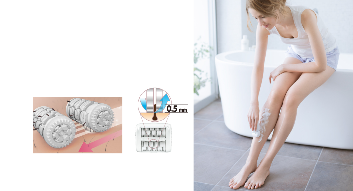 Tête d'épilation à double rangée de disques pour une épilation rapide et efficace