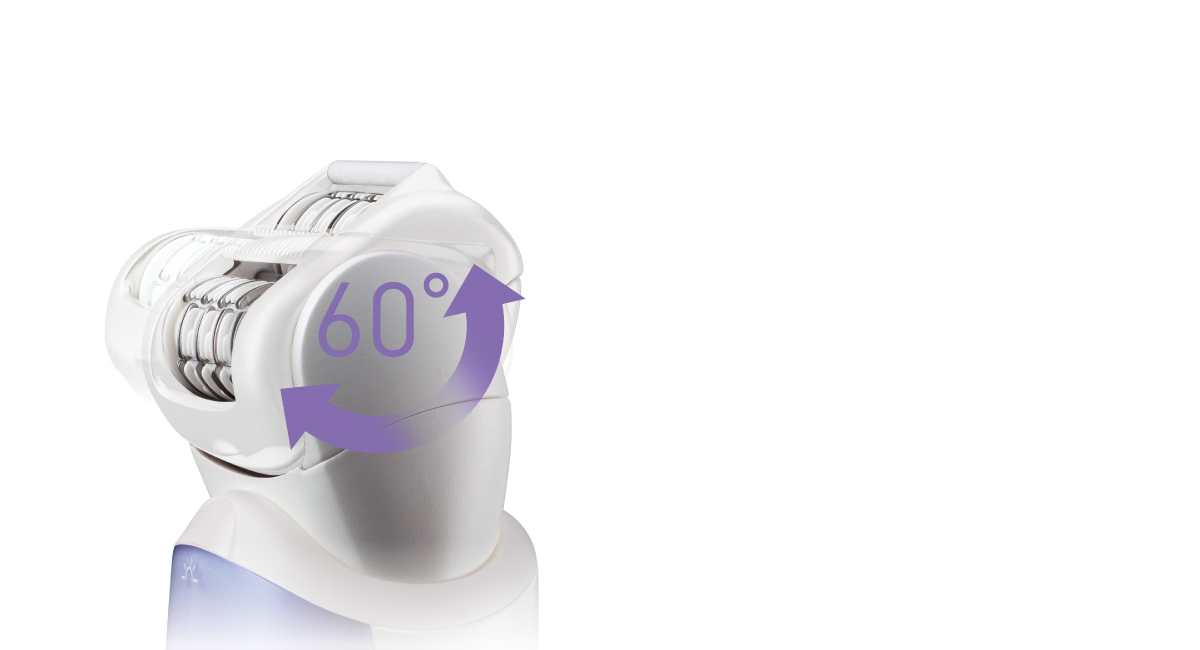 Tête pivotante pour une épilation plus facile