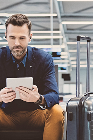 Man wearing headphones