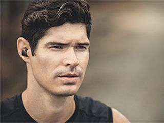 Man wearing headphones