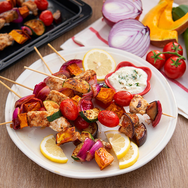 Montreal Vegetables & Chicken skewer See more