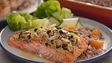 Baked Salmon with Almond & Caper Sauce