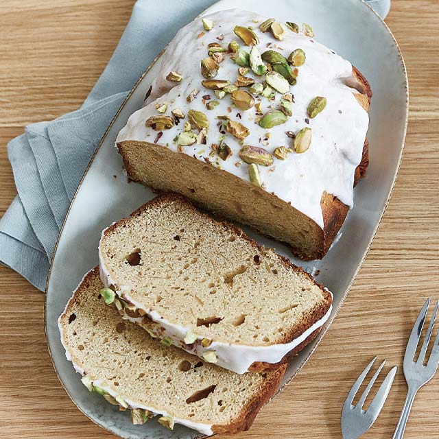 Spice Cake with Icing and Pistachios See more