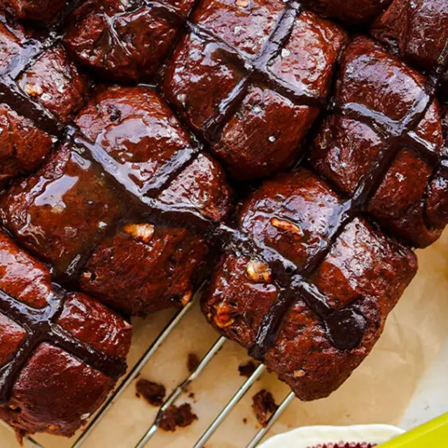 Chocolate, Coffee and Walnut Hot Cross Buns See more
