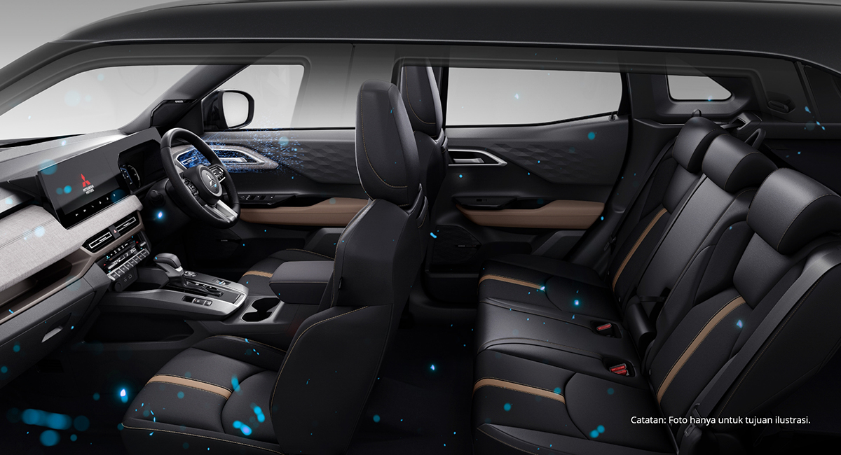 An image of the driver's seat of Mitsubishi moters XFORCE with Panaonic’s nanoe™ X technology in the air-conditioning system