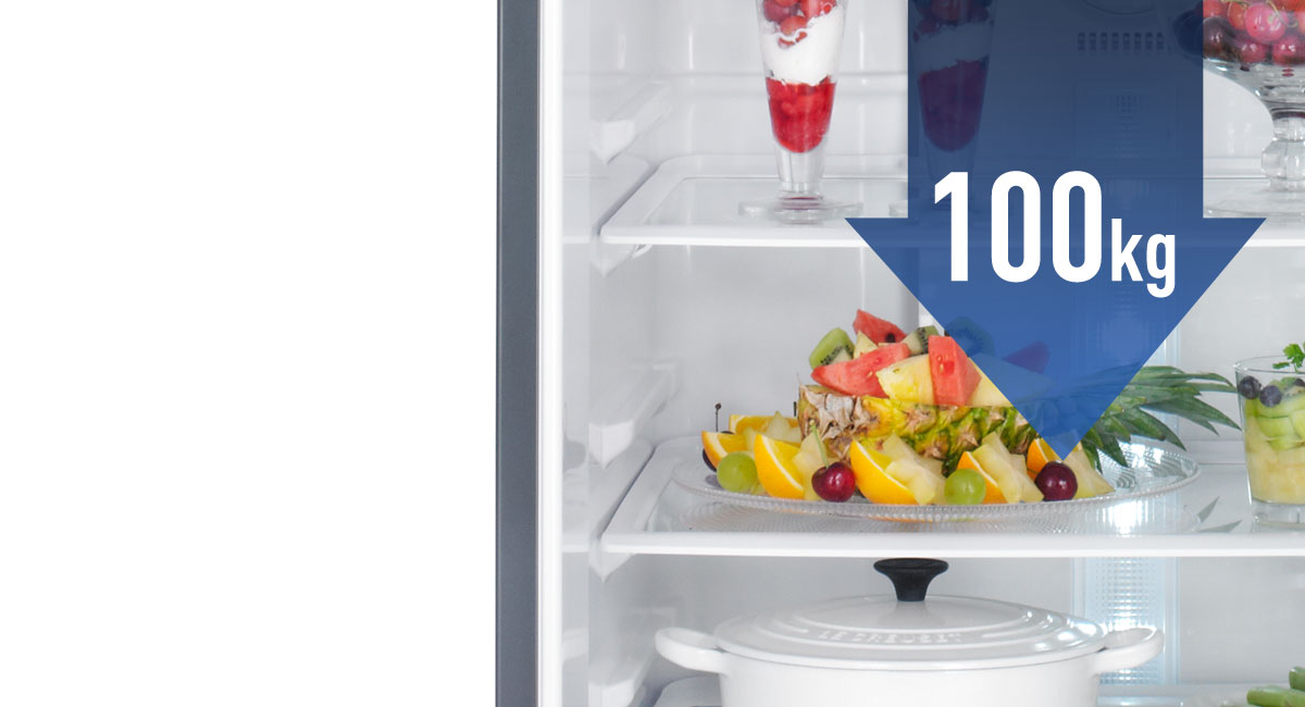 تحمل الأرفف الزجاجية أشياء حتى 100 كجم