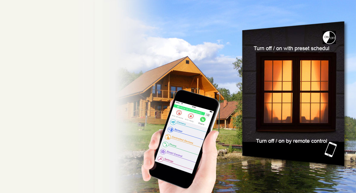 Control Lighting so that It
Appears as though
Someone is in the House,
to Prevent Burglars from
Entering