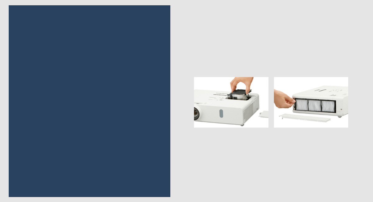 Substituição simples de lâmpada e filtro