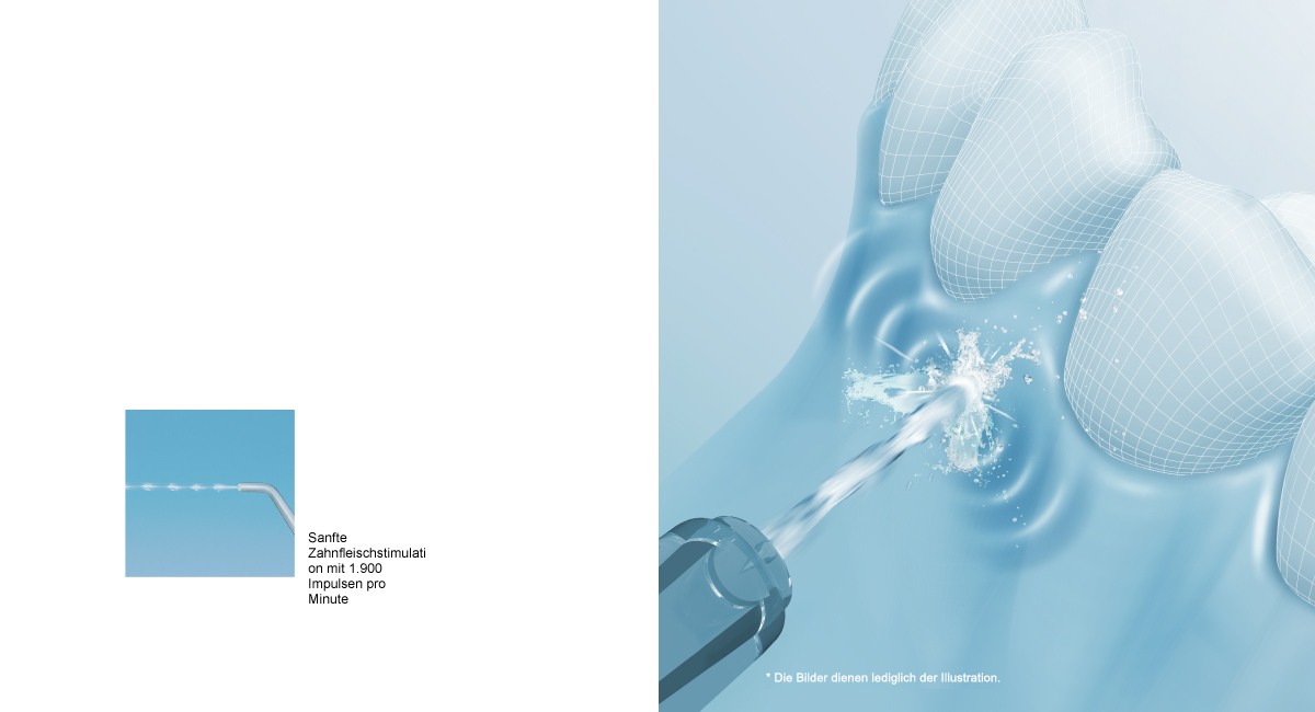 Mundpflege mit komfortabler, wechselnder Stimulation