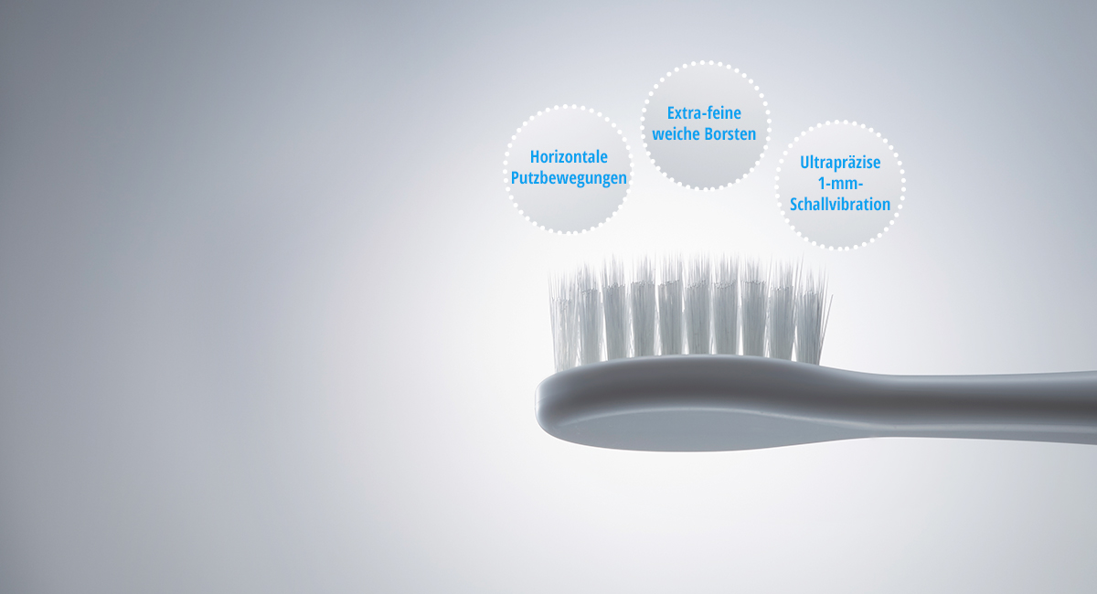 Die 3&nbsp;Effekte der Schallvibrationszahnb&uuml;rste mit Linearmotorantrieb