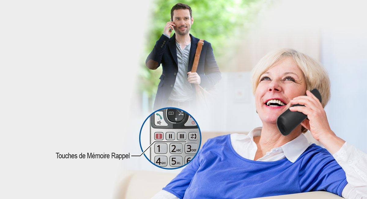 Trois Touches Dédiées de Mémoire Rappel dans le Combiné
