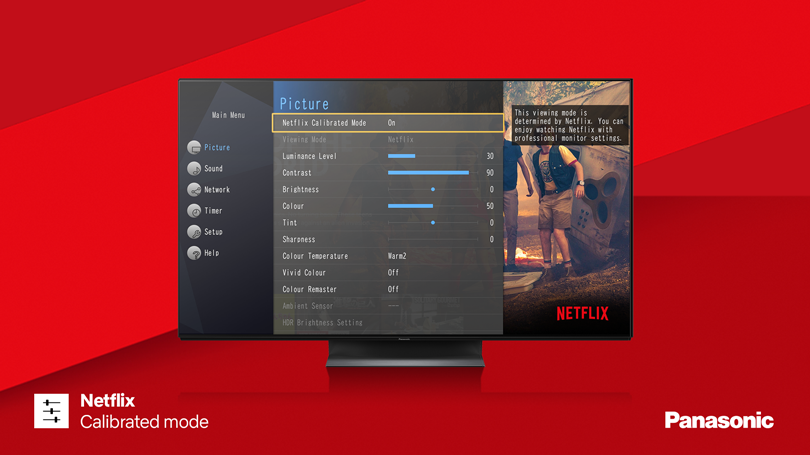 Panasonic OLED televisies ondersteunen de Netflix Calibrated Mode