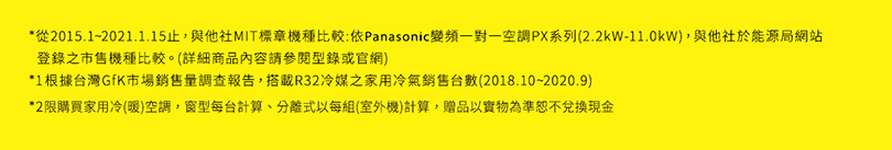 Panasonic空調7連霸 業界省電第一，現在買即享好禮6選1！
