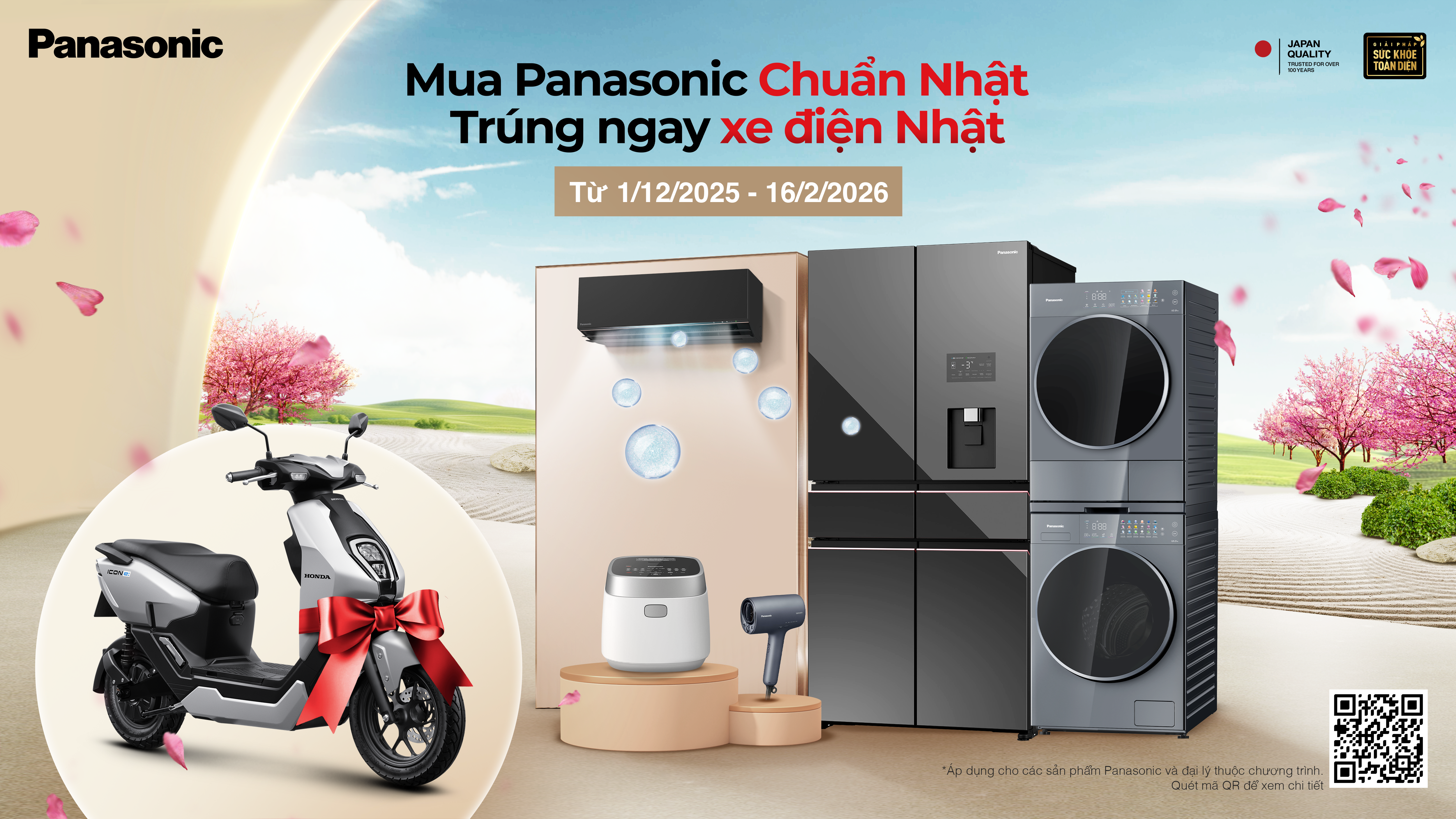Tưng bừng đón Tết 2026: Panasonic đồng hành cùng Đại lý tặng xe máy điện Nhật khi mua sản phẩm Panasonic chuẩn Nhật Bản