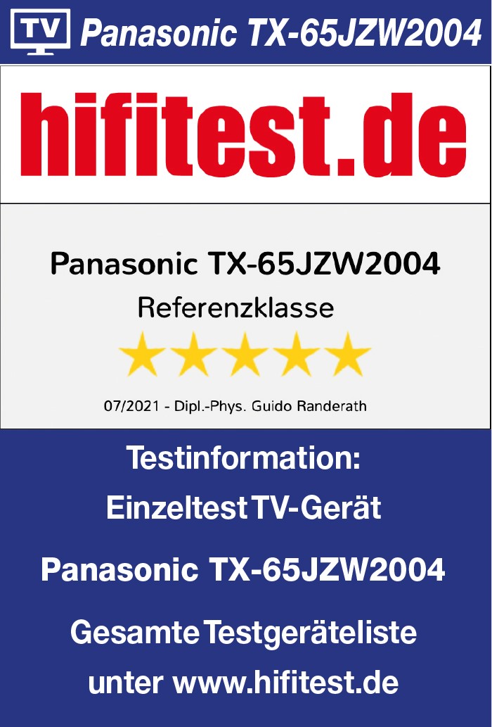 Testurteil ''Referenzklasse'' für den OLED TV TX-65JZW2004