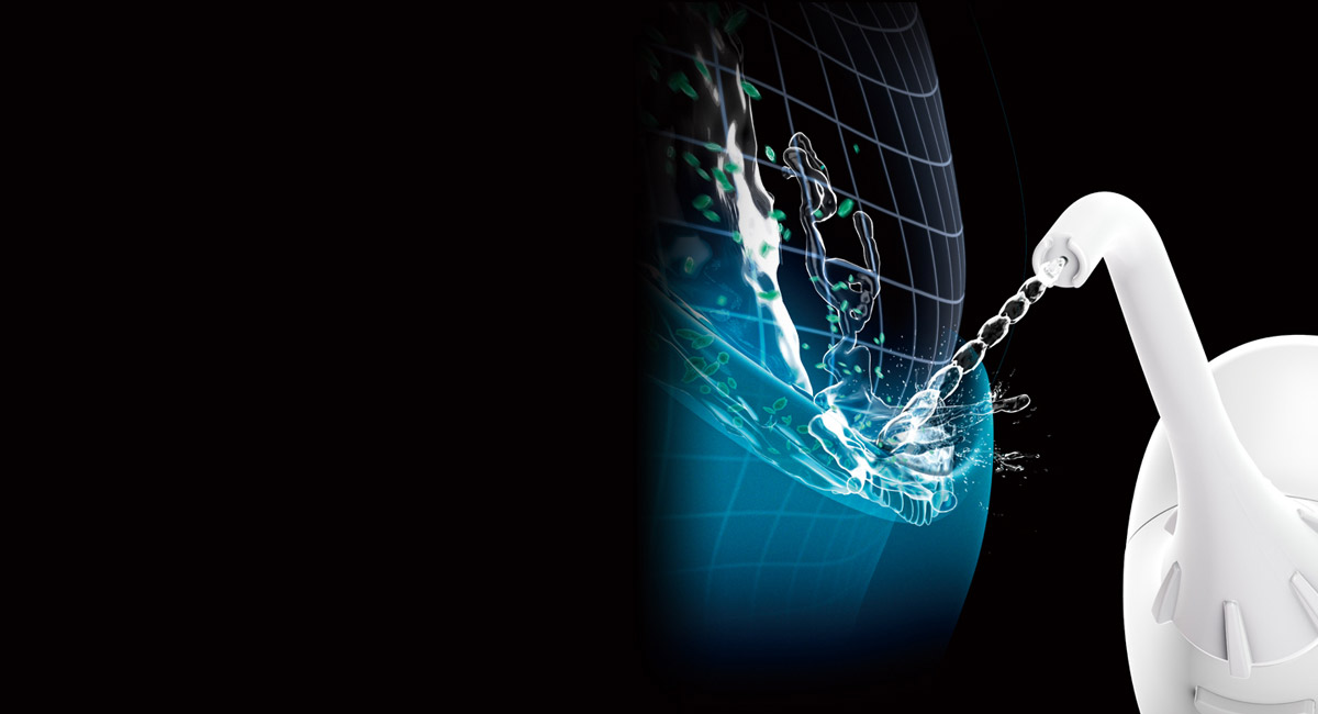 Spoelt tandplaque weg uit gevoelige holtes 