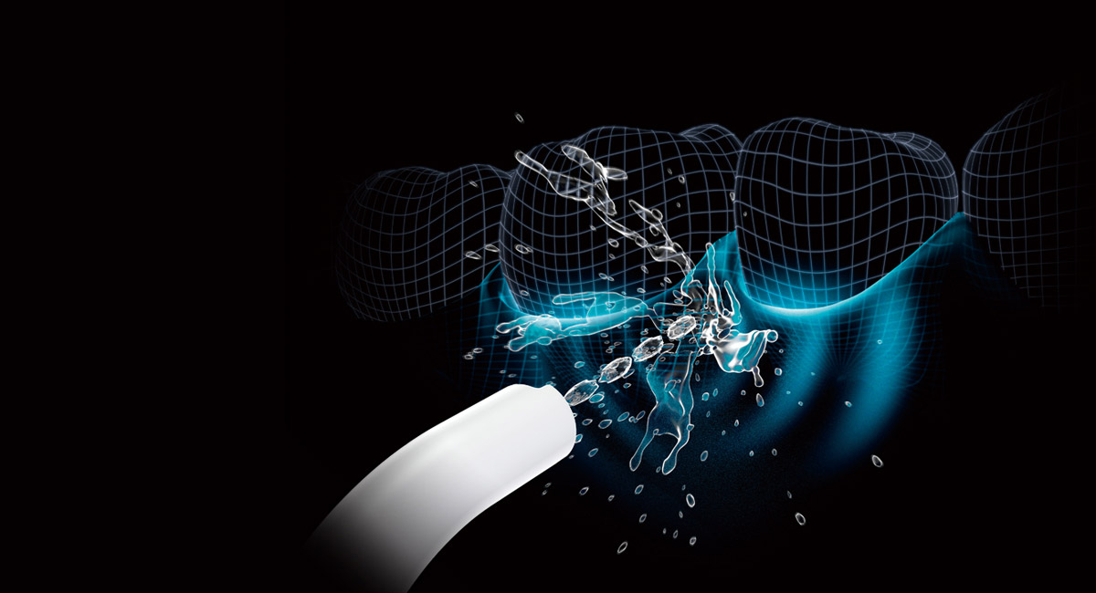 Verzorging van het tandvlees door middel van comfortabele, intermitterende stimulatie