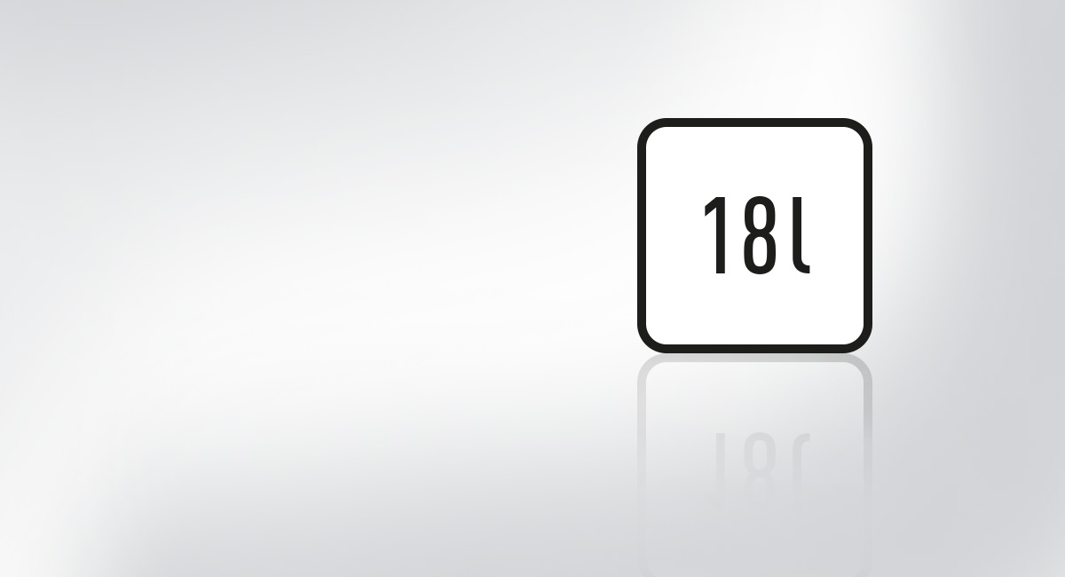 Espacio de cocción de 18 litros
